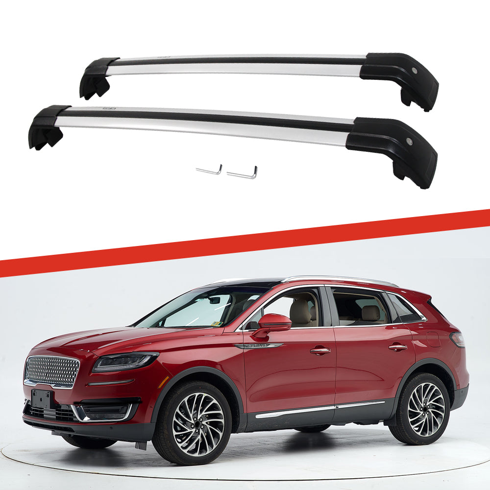 Saremas Off-road Cargo Carrier Silver Crossbars Cross Bars Roof Racks for Lincoln Nautilus 2019 2020 2021