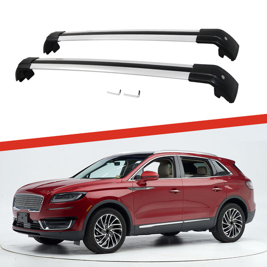 Saremas Off-road Cargo Carrier Silver Crossbars Cross Bars Roof Racks for Lincoln Nautilus 2019 2020 2021