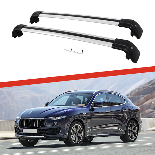 Saremas Car Top Luggage Holder Carrier Silver Crossbar Cross Bar Roof Rack for Maserati Levante 2016-2021