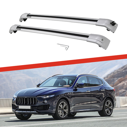 Saremas Car Top Luggage Holder Carrier All Silver Crossbar Cross Bar Roof Rack for Maserati Levante 2016-2021