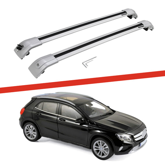 Saremas Off-road Luggage Carrier All Silver Crossbar Cross Bar Roof Rack for Mercedes-Benz GLA 2014-2019