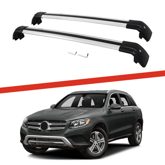 Saremas Off-road Cargo Carrier Silver Crossbars Cross Bars Roof Racks for Mercedes-Benz GLC 2016-2021