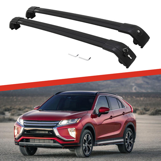 Saremas Car Top Luggage Holder Carrier Black Crossbar Cross Bar Roof Rack for Mitsubishi Eclipse Cross 2018-2021