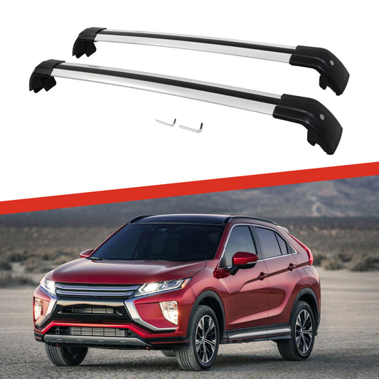 Saremas Car Top Luggage Holder Carrier Silver Crossbar Cross Bar Roof Rack for Mitsubishi Eclipse Cross 2018-2021