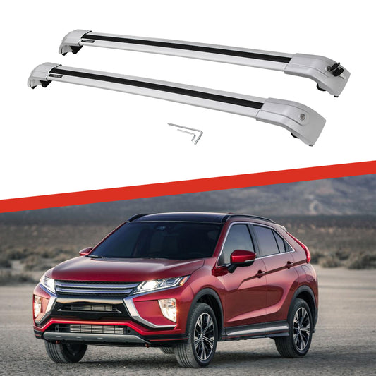 Saremas Car Top Luggage Holder Carrier All Silver Crossbar Cross Bar Roof Rack for Mitsubishi Eclipse Cross 2018-2021