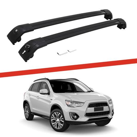 Saremas Aluminum Alloy Luggage Carrier Black Crossbar Cross Bar Roof Rack for Mitsubishi Outlander Sport 2010-2021