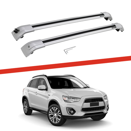Saremas Aluminum Alloy Luggage Carrier All Silver Crossbar Cross Bar Roof Rack for Mitsubishi Outlander Sport 2010-2021