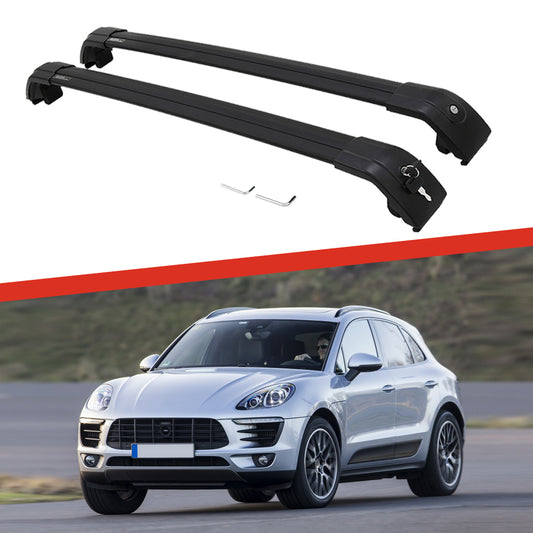Saremas Car Top Luggage Holder Carrier Black Crossbar Cross Bar Roof Rack for Porsche Macan 2014-2021