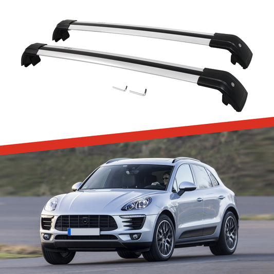 Saremas Car Top Luggage Holder Carrier Silver Crossbar Cross Bar Roof Rack for Porsche Macan 2014-2021