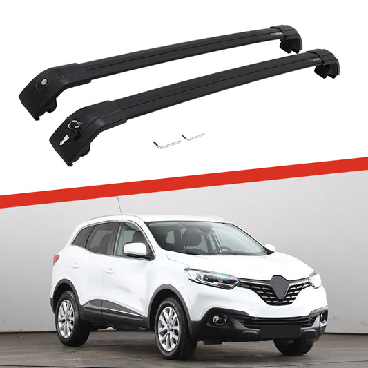 Saremas Car Top Luggage Holder Carrier Black Crossbar Cross Bar Roof Rack for Renault Kadjar 2015-2021