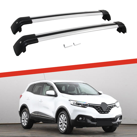 Saremas Car Top Luggage Holder Carrier Silver Crossbar Cross Bar Roof Rack for Renault Kadjar 2015-2021