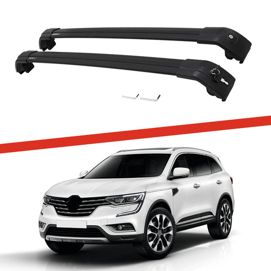 Saremas Adjustable Luggage Carrier Black Crossbars Cross Bars Roof Racks for Renault Koleos 2016-2021