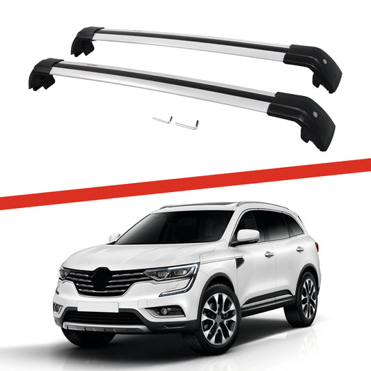 Saremas Adjustable Luggage Carrier Silver Crossbars Cross Bars Roof Racks for Renault Koleos 2016-2021