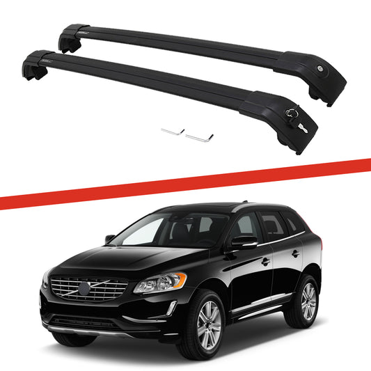 Saremas Car Top Luggage Holder Carrier Balck Crossbar Cross Bar Roof Rack for Volvo XC60 2009-2017