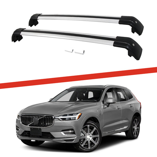 Saremas Aluminum Alloy Luggage Carrier Silver Crossbar Cross Bar Roof Rack for Volvo XC60 2018-2021