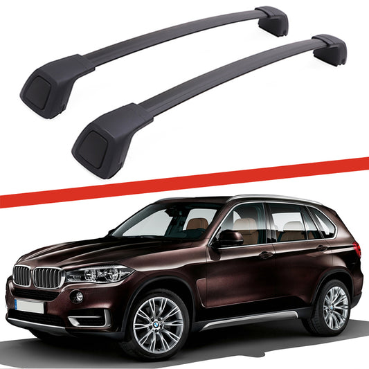 Saremas Black Aluminum Alloy Roof Rack Crossbar Cross Bar for BMW X5 F15 2014-2018