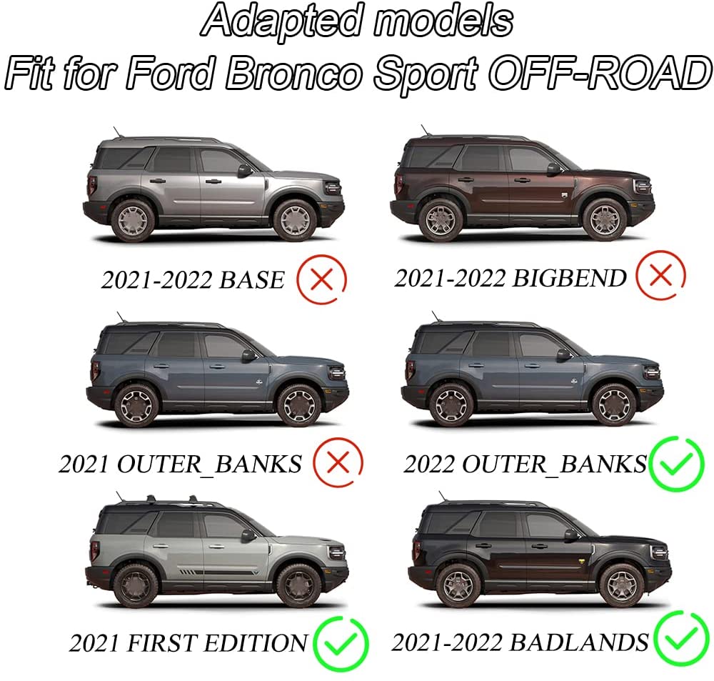 Saremas Aluminum Alloy Roof Racks Crossbars Cross Bars for Ford Bronco Sport 2021-2022 Badlands, 2021-2022 First Edition, 2022 Outer Banks (OFF-ROAD)