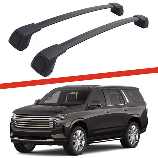 Saremas Black Aluminum Alloy Roof Rack Crossbar Cross Bar for Chevrolet Chevy Tahoe 2021 2022