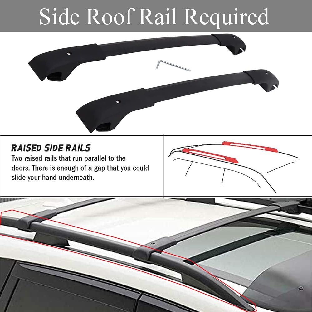 Saremas Black Aluminum Alloy Roof Rack Crossbar Cross Bar for Jeep Cherokee 2014-2021