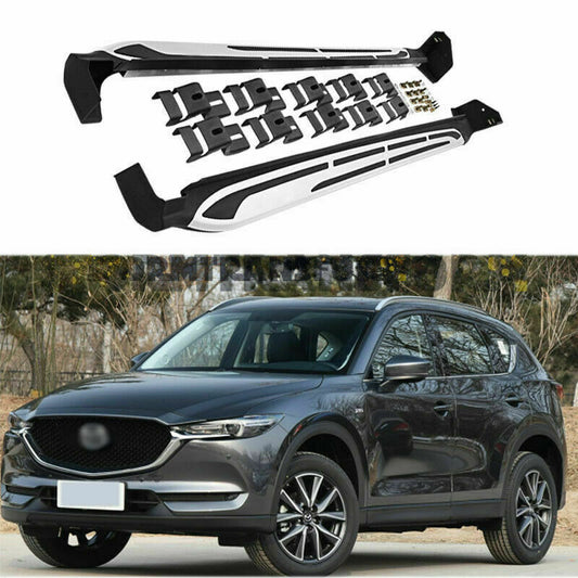Saremas Car Exterior Accessories Black Aluminum Alloy Running Boards Side Steps Nerf Bars for Mazda CX5 CX-5 2017-2021
