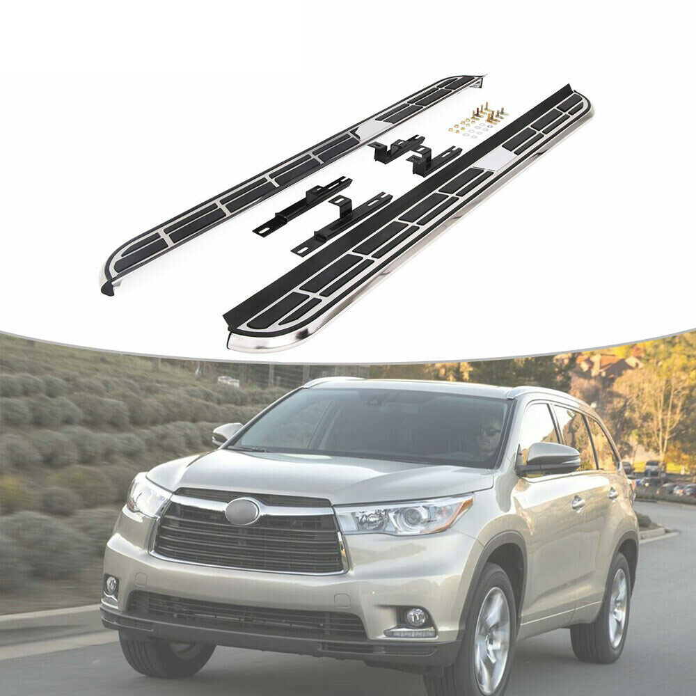 Saremas Vehicle Black Running Boards Side Steps Nerf Bars for Toyota Highlander 2014-2019