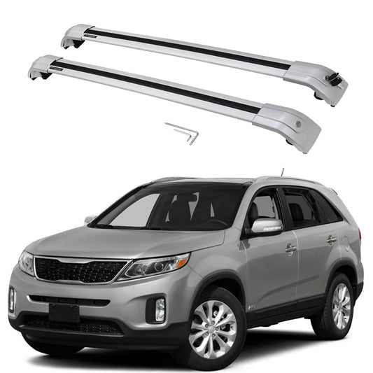 Saremas Off-road Luggage Carrier Lockable All Silver Crossbar Cross Bar Roof Rack for Kia Sorento 2015-2020